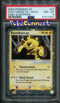 PSA 8 Pokemon Electabuzz ex Ruby & Sapphire 97/109 Holo Card - Image 1