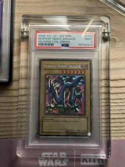 Yugioh Serpent Night Dragon MRL Reverse Foil Error PSA 9 MINT Secret Rare - Image 1