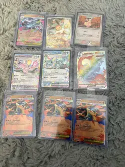 Pokemon TCG 9 Card Lot Mega Charizard X & Y, Espeon GX, Vaporeon GX, Miltank - Image 1