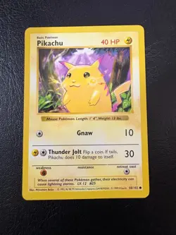 Pokemon WOTC 1999 Base Set Shadowless Pikachu Rare Vintage Pokemon Card NM - Image 1