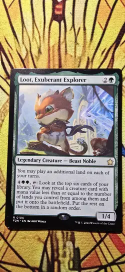 Loot, Exuberant Explorer Foundations Regular Rare Legendary Creature MTG NM - Image 1
