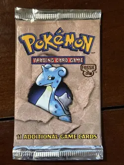 Pokemon WOTC Fossil Unlimited Booster Pack Sealed TCG Lapras Artwork - Image 1