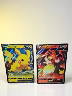 🔥Lot Of 2 Pokemon TCG Pikachu V & Lances Charizard Oversized (Jumbo) Promos - Image 1