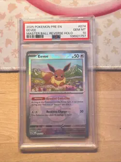 2025 Pokemon Eevee Master Ball Reverse Holo 074 PSA 10 Gem Mint - Image 3