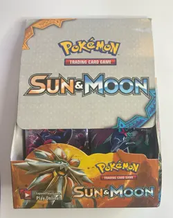 Pokemon Sun & Moon Base Set 16 Sealed Booster Packs + Display Tray - Image 2