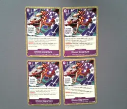 Divine Departure Foil OP13-076 Playset ×4 One Piece TCG Carrying On His Will - Image 1