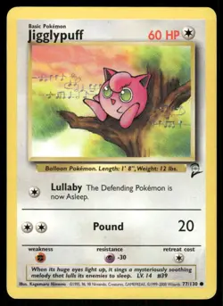 Jigglypuff 77/130 Base Set 2 Pokemon TCG trading card - Image 1