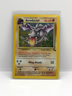 Pokemon TCG Aerodactyl Holo Base Set Fossil Card 1/62 1999 - Image 1