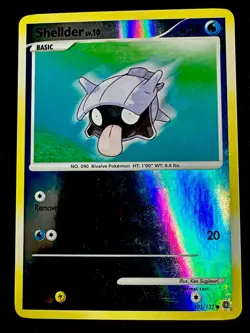 Shellder # 105/132 LP SECRET WONDERS REVERSE HOLO POKEMON CARD 2007 - Image 1