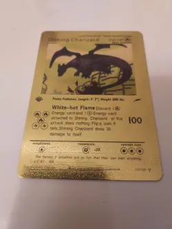 Pokemon card 1st Edition 107/105 Shining Charizard Gold for Display,Gift - Image 1