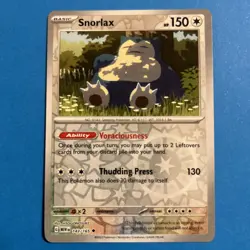 Pokemon Card Snorlax Scarlet & Violet 151 Reverse Holo 143/165 Near Mint - Image 1