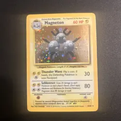 Pokemon TCG Magneton Base Set Holo Unlimited Rare Card 9/102 - Image 1