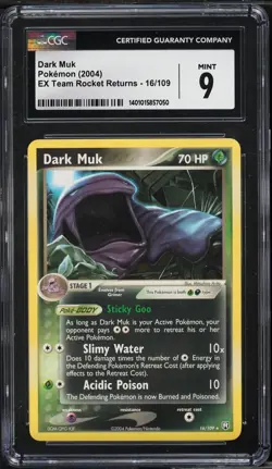 2004 Pokemon EX Team Rocket Returns Dark Muk #16 CGC 9 MINT - POP 25 - Image 1