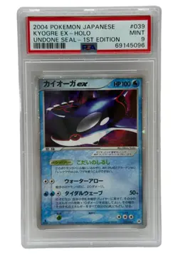 2004 Pokemon Japanese Undone Seal 1st Edition Kyogre Ex Holo 39/83 PSA 9 MINT - Image 1