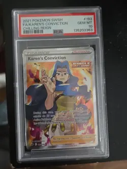 2021 POKEMON SWORD & SHIELD CHILLING REIGN FULL ART/KAREN'S CONVICTION PSA 10 - Image 2