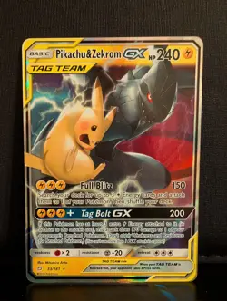 Pikachu & Zekrom GX 33/181 Sun & Moon Tag Team Card - Image 1