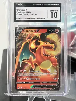 2023 POKEMON CROWN ZENITH HOLO #18 CHARIZARD V CGC 10 - Image 1