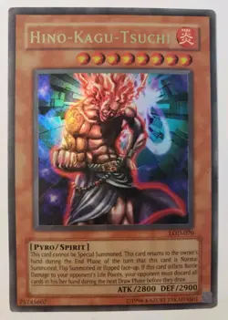 Hino-Kagu-Tsuchi LOD-070 Legacy of Darkness Unlimited Holo 2 Vintage YuGiOh LP - Image 1