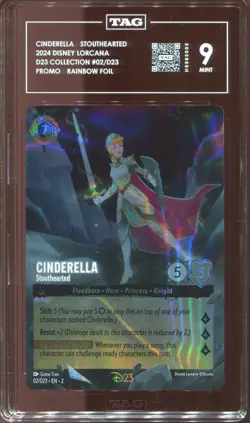 Disney D23 Lorcana Cinderella Stouthearted Enchanted Graded Tag 9 02/D23 - Image 3