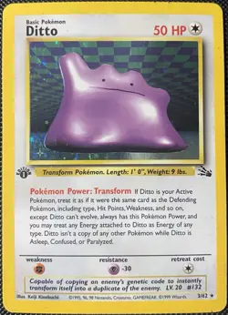 Ditto 3/62 Fossil Holo 1st Edition - Pokemon Card - Image 1