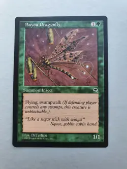 Bayou Dragonfly, MTG Tempest (1997) Common Green Creature NM - Image 1