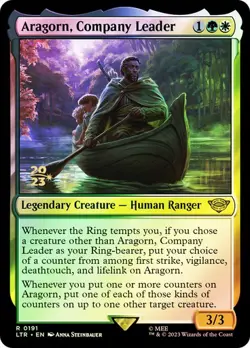 MTG ARAGORN, COMPANY LEADER FOIL The Lord of the Rings Prerelease NM - Image 1