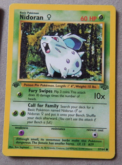 POKEMON RARE 1st EDITION JUNGLE ,, NIDORAN ,, 57/64 .1999 - Image 1