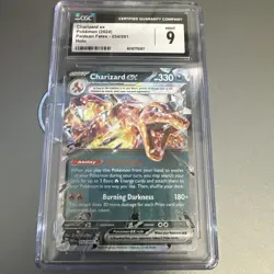 Pokemon (CGC 9 Mint)Charizard ex 054/091 SV: Paldean Fates Holo - Image 1