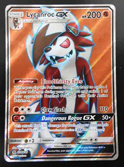 POKEMON LYCANROC GX 138/145 HOLO TEXTURED FULL ART GUARDIANS RISING 2017 NM - Image 1
