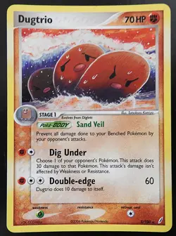 POKEMON DUGTRIO 5/100 HOLO EX CRYSTAL GUARDIANS 2006 NINTENDO NM - Image 1