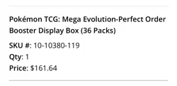 Pokemon TCG: Mega Evolution-Perfect Order Booster Display Box (36 Packs) PRESALE - Image 5