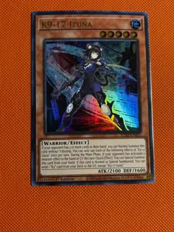 K9-17 Izuna Ultra Rare 1st Edition JUSH-EN031 Mint/NM Yugioh - Image 1