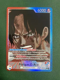 One Piece TCG Portgas D Ace Alternate Art Parallel Leader Card OP13-002 - Image 1