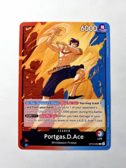 Portgas.D.Ace - One Piece TCG OP13-002 Carrying on His Will Leader NM/M - Image 1