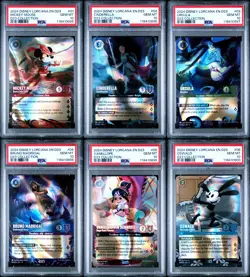 PSA 10 GEM MINT Sequential Set Of 6 Disney Lorcana D23 Box Mickey Cinderella Etc - Image 1