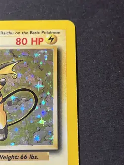 raichu base set 14/102 holo rare pokemon card - Image 3