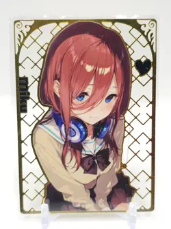 Genki Parade 2 - Gold Metal Waifu Trading Card - Nakano Miku - NUMBERED 17/99 - Image 1