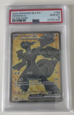 💎 PSA 10 GEM MINT 💎 2025 POKEMON BLK EN-BLACK BOLT ULTRA RARE #158 ZEKROM EX - Image 1