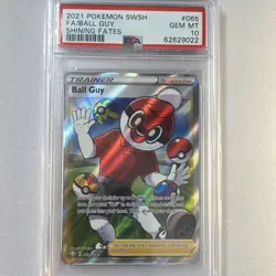 Pokemon Ball Guy Shining Fates Trainer Full Art Ultra Rare 065/072 PSA 10 2021 - Image 1