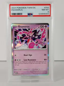 Enamorus - Rare - Twilight Masquerade - POKEMON 2024 - #093 PSA 8 - Image 1