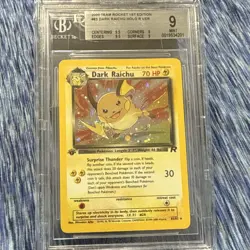 Pokemon Dark Raichu Team Rocket 1st Edition Holo Rare #83 Beckett 9 - Image 1