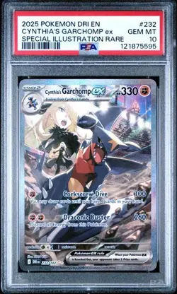 POKEMON DESTINED RIVALS 232 CYNTHIA'S GARCHOMP ex PSA 10 - Image 1