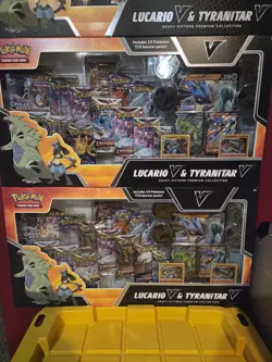 (Lot Of 3) Pokemon Lucario V & Tyranitar V Heavy Hitters Box Evo Skies Varient - Image 3