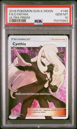 POKEMON SUN & MOON ULTRA PRISM 148 CYNTHIA ULTRA PRISM PSA 10 - Image 1