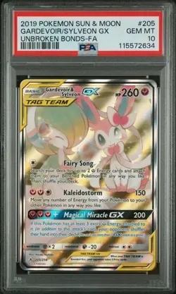 POKEMON SUN & MOON UNBROKEN BONDS 205 GARDEVOIR & SYLVEON GX PSA 10 - Image 1