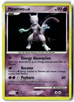 Mewtwo ⭐ 9/100 Holo Rare Majestic Dawn 2008 Pokemon NM/LP - Image 1
