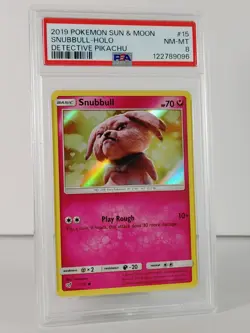 Snubbull - Holo - Detective Pikachu - POKEMON 2019 - #15 PSA 8 - Image 2