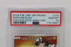 2018 Japanese Pokemon Center 20th Anniversary Red's Pikachu #270 PSA 10 GEM MT - Image 3