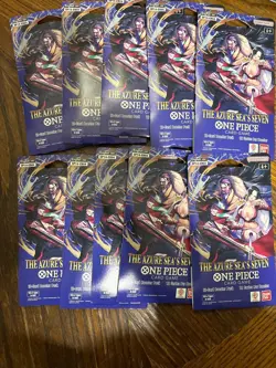 One Piece TCG Lot of (10) OP-14 The Azure Sea's Seven, Sleeved Booster Pack - Image 1