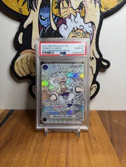 2025 ONE PIECE OP11-A FIST OF DIVINE SPEED 3RD ANNIV-GOLD MONKEY D. LUFFY PSA 10 - Image 1